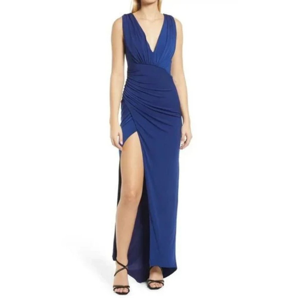 Katie May Royal Midnight Sugar Stick Sleeveless Formal Gown Dress Size M